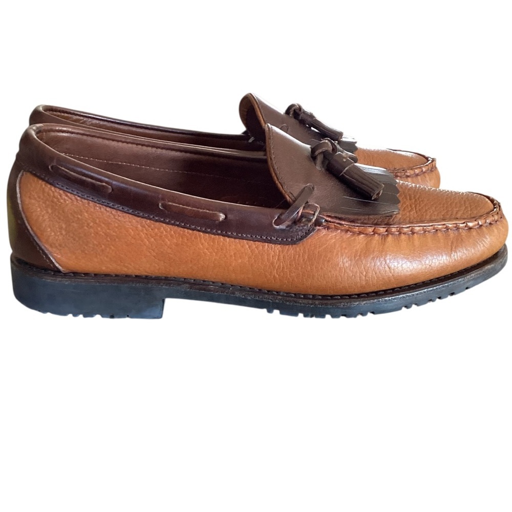 Allen Edmonds Nassau Two-Tone Brown Tasseled Leather Loafers Men’s Size 11.5 - Picture 10 of 16